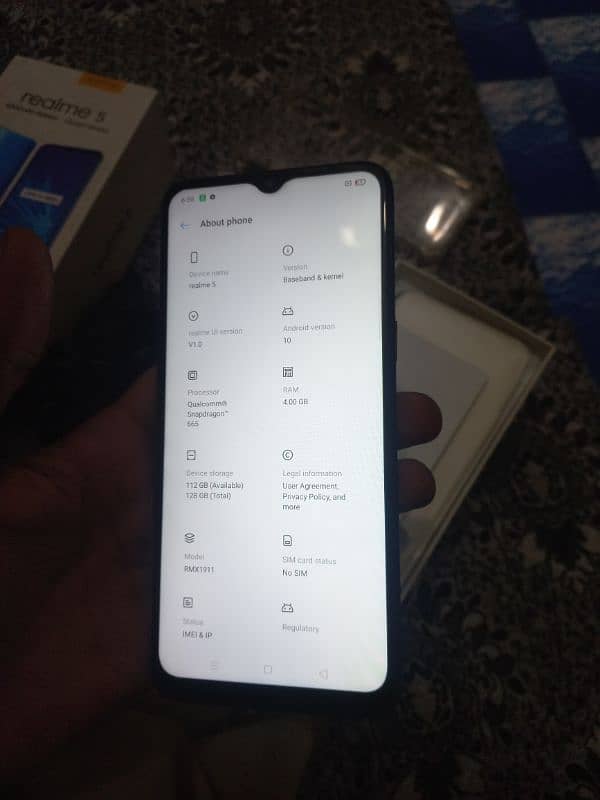 Realme 5 4/128GB with box dual sim  approved 1