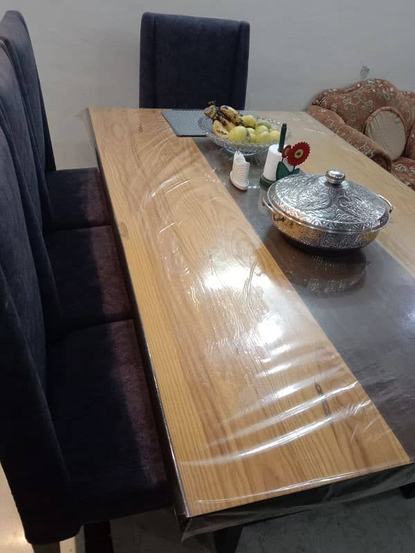 Dinning table / 5 seater dinnong with one bench / pure wooden table 4