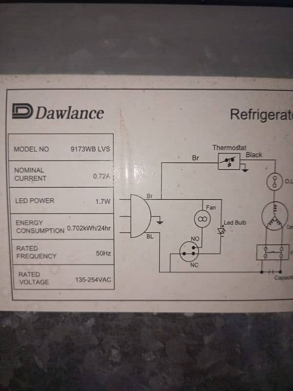 dawlance fridge model 9173wb 0