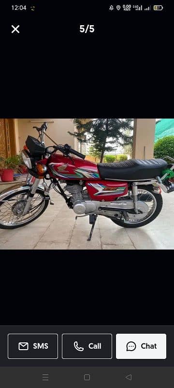 CG 125 2023 Model Red colour original bike Islamabad registration 0