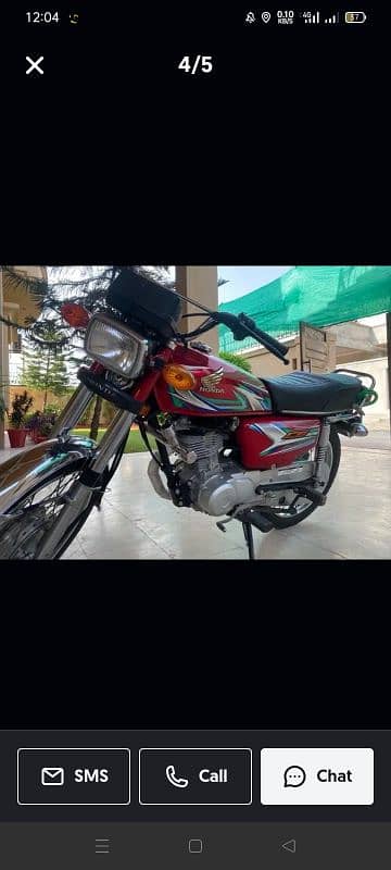 CG 125 2023 Model Red colour original bike Islamabad registration 1