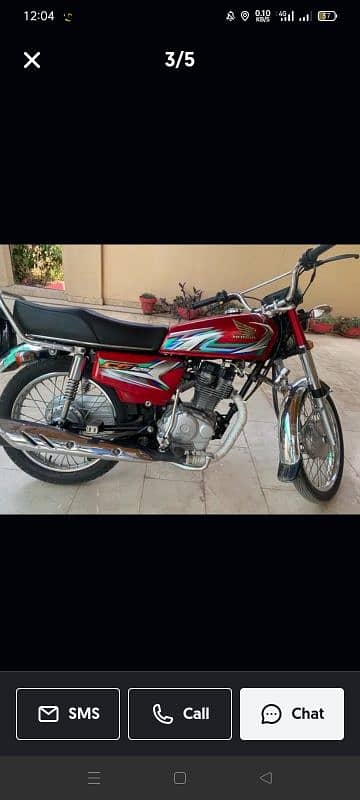 CG 125 2023 Model Red colour original bike Islamabad registration 2