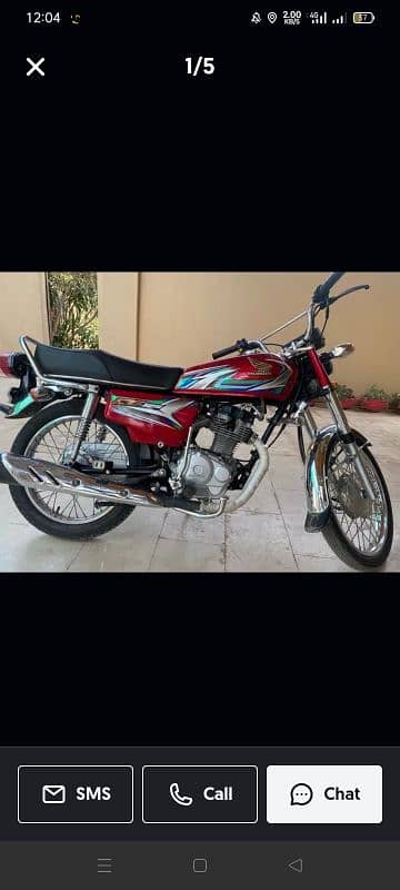 CG 125 2023 Model Red colour original bike Islamabad registration 3