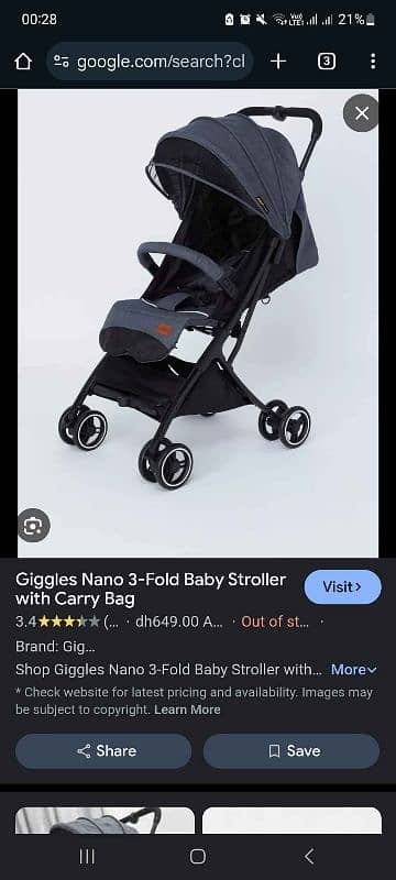 Giggles Nano 3-Fold babay stroller 3