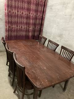 Dining Table with 8 chairs original full wooden