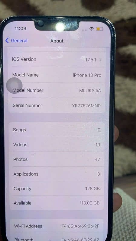 iphone 13 pro 128Gb no  pta  batty 81 5