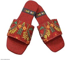 material  fabric slippers embroidery