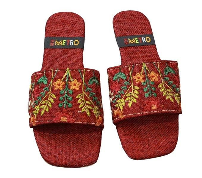 material  fabric slippers embroidery 3