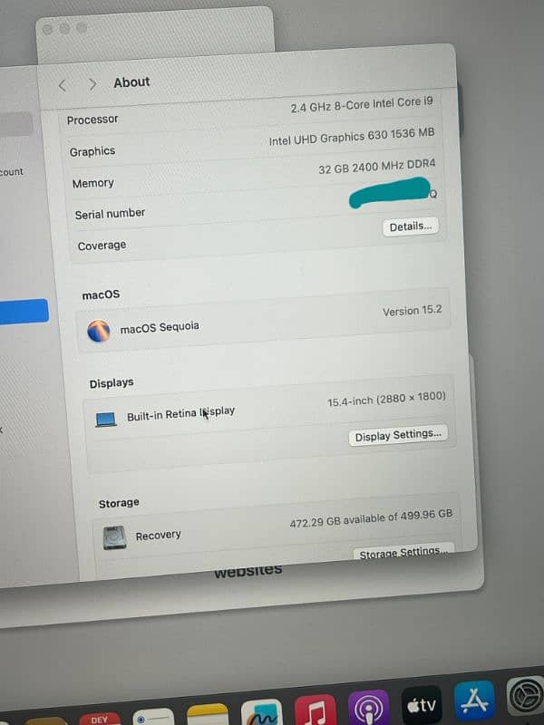 macbook pro 2019 i9 32/512 8 cores with 4 gb dedicated graphic card 2