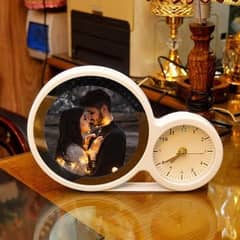 Custom Picture Sublimation Magic Mirror with Clock – Personalized Home