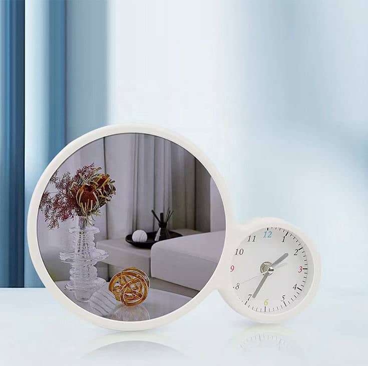 Custom Picture Sublimation Magic Mirror with Clock – Personalized Home 1