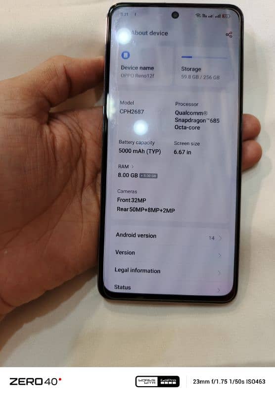 oppo Reno 12f 8,256 6