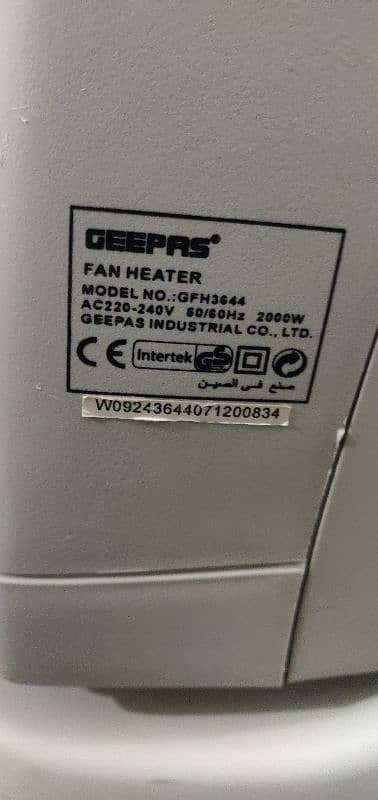 Imported Geepas 2000 Watt Blower Electric Brand New Heater 2