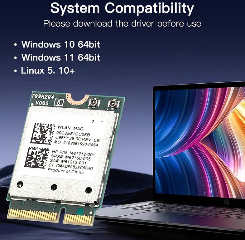 Wifi 6E Chip for Laptop - 160MHz 5374MB Snapdragon Qualcomm 6900 0