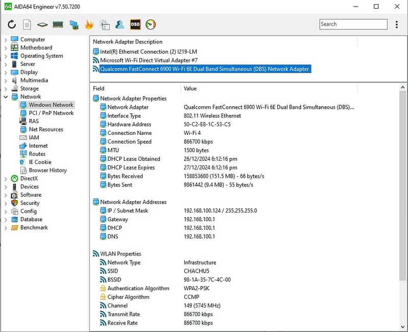 Wifi 6E Chip for Laptop - 160MHz 5374MB Snapdragon Qualcomm 6900 2