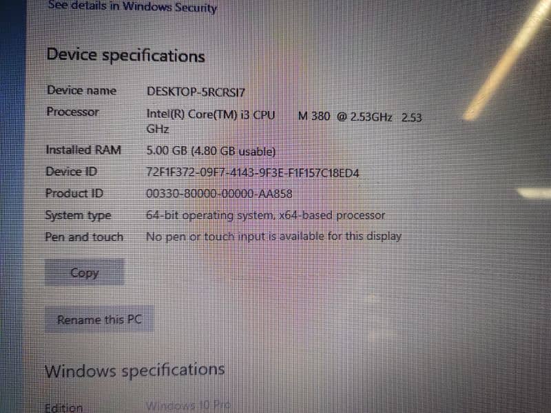 Dell i3 Ram 6G. B. SSD 128 G. B.  15000 1