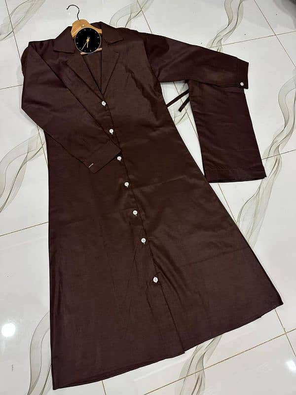 Stylish Cotton Overcoat with pant like Trouser 2 pcs Set Delivery only 1