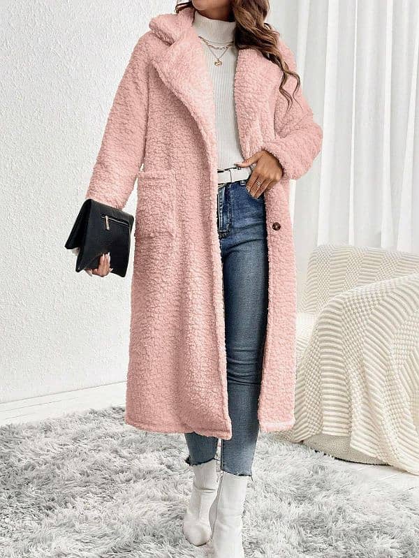 1 pc Womens Stylish Long Coat (Delivery only) 0