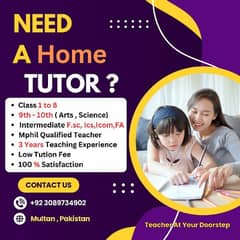 Home Tuition Available / Matric, F. sc, Ics , Icom, FA