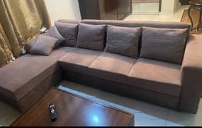 L shaped sofa 5 seater with table