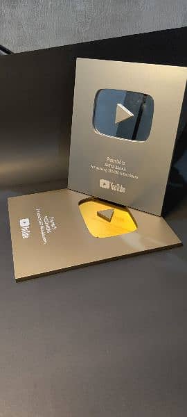 "Custom YouTube Play Button | Golden & Silver Awards with Your Name" 3