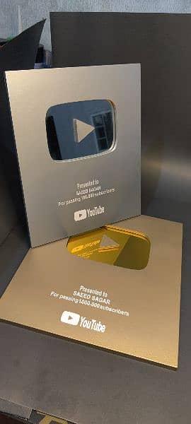 "Custom YouTube Play Button | Golden & Silver Awards with Your Name" 5