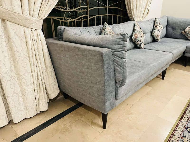 L Shaped Corner Sofa with Table 2