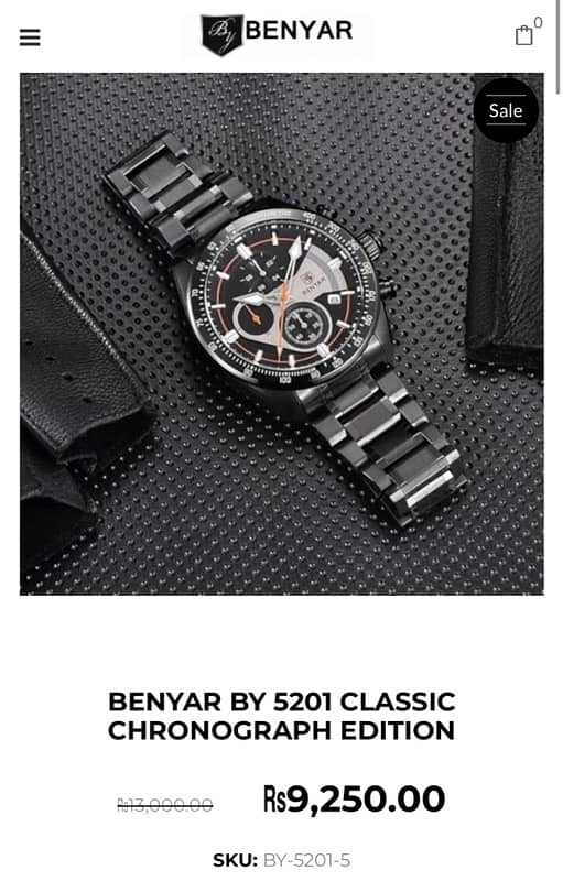 Benyar 5201 Classic Chronograph Watch 9