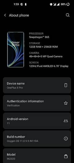 oneplus 8 pro 12.256