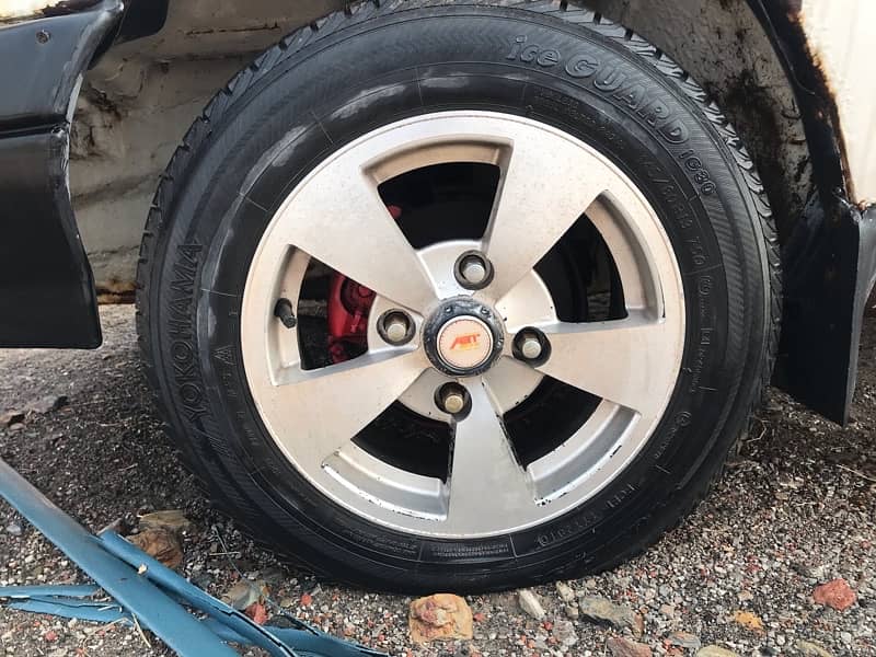 4 tyre’s with 4 alloy rims in good condition for sale price 50,000 5