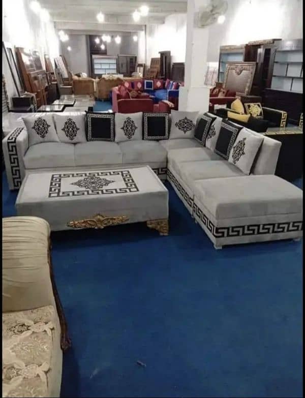 L Shape Sofa / 6 Seater Sofa / Wooden Sofa / Luxury Sofas Set 3