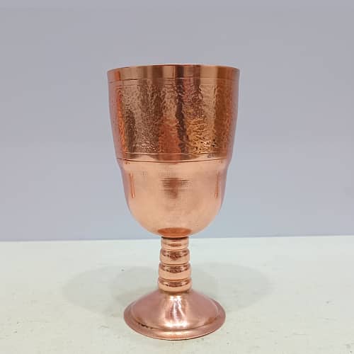 Set of 3 Vintage Copper Goblet Glasses, Each Weights 180g 2