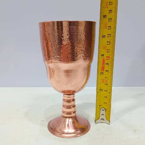 Set of 3 Vintage Copper Goblet Glasses, Each Weights 180g 4