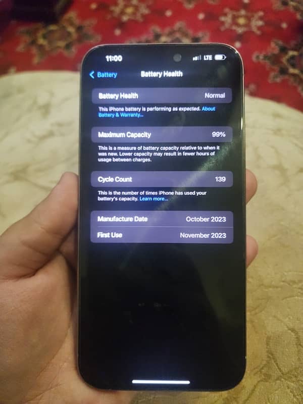 iPhone 15 pro max 256gb non pta 99% health 6