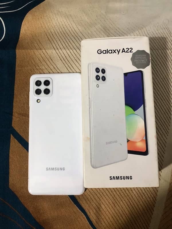 Samsung a22 5g official pta approved 6/128 gb with box 1