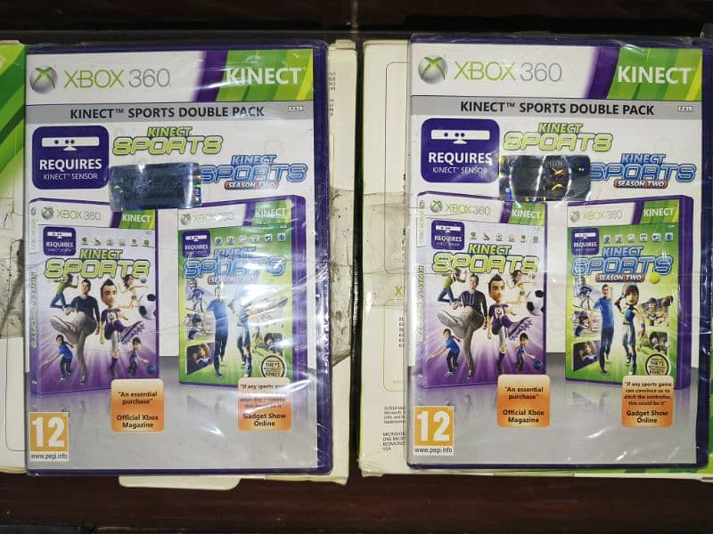 Brand New xbox 360 Kinect 2 controllers 2 games 4