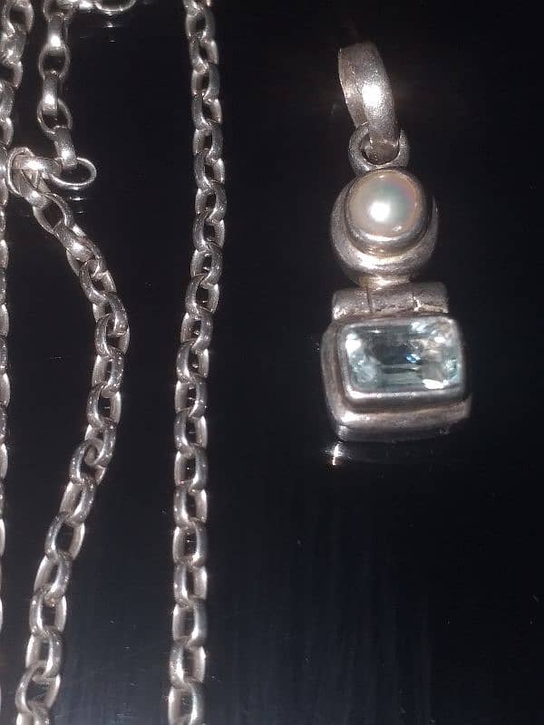 Rare AQuamarin pearl pandant 1