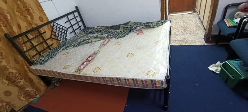 Iron bed with mattress 2