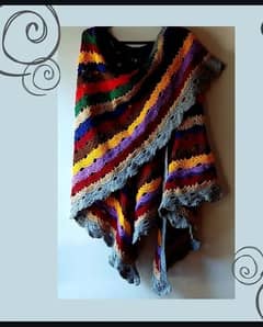 Hand made crochet virus shawl