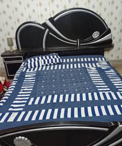 Second hand bed for sale with two side tables