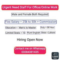 Office/Online work For need Staff