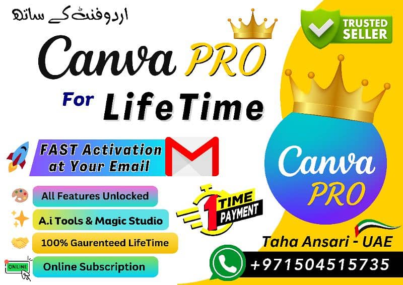 CANVA PRO LifeTime | 100% Real N Online Guaranteed LifeTime 1