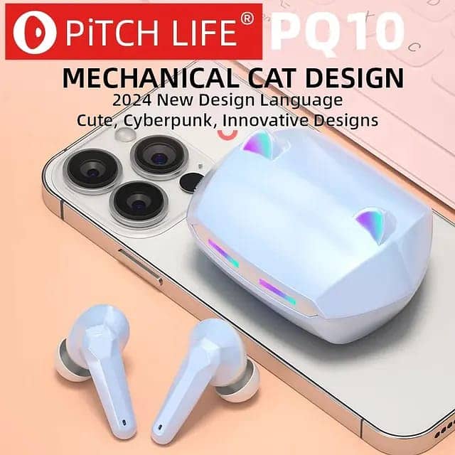 Cat Ear,RGB,TWS Bluetooth 5.3 Stereo Noise Reduction Sports Earphone 3