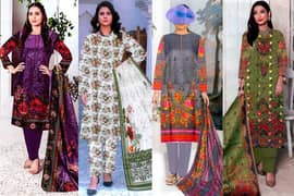 Chickenkari, Embroided & Printed Lawn 3pcs Suits