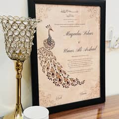 Digital Nikah Certificate with customized design and customized Frame