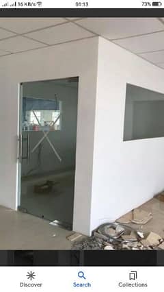 gypsum board and cement board partition