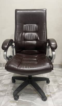 Brown Leather Office Chair - Great Condition