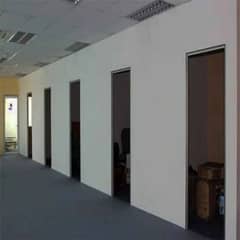 Gypsum board and cement board partition