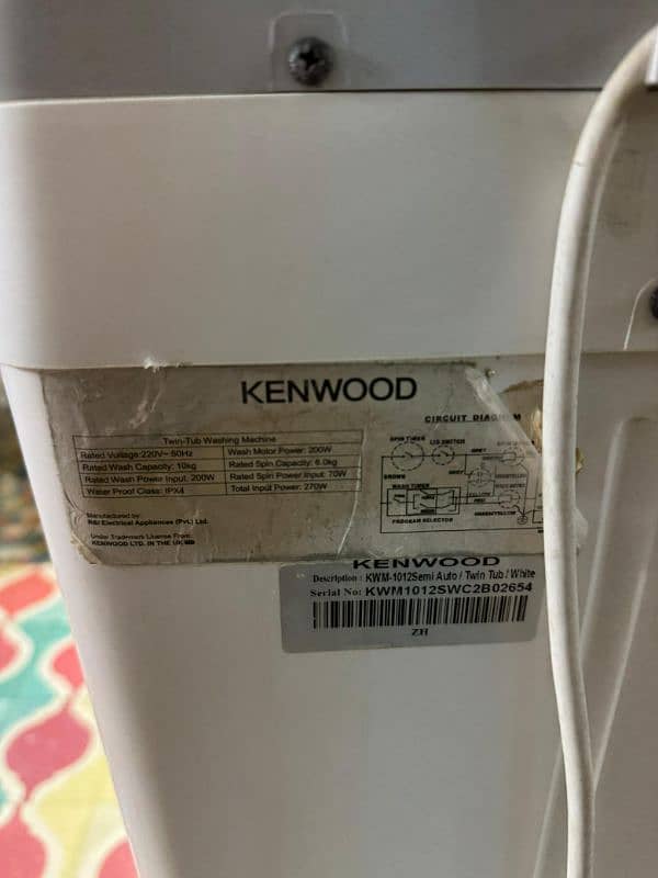 KENWOOD, Kenwood 10kg Semi Automatic Washer & Spin Dryer 1