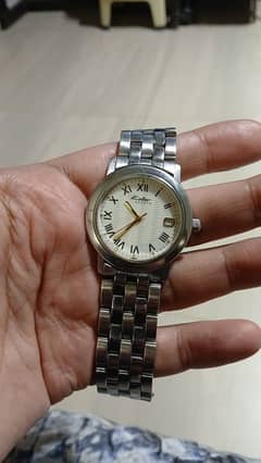 Kolber geneve swiss made mens wrist watch  silver chain white dial